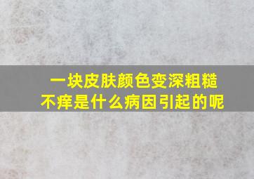 一块皮肤颜色变深粗糙不痒是什么病因引起的呢