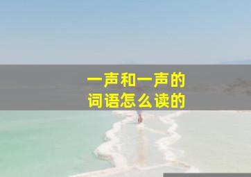 一声和一声的词语怎么读的