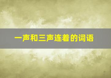 一声和三声连着的词语