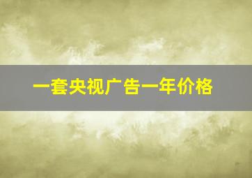 一套央视广告一年价格