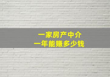 一家房产中介一年能赚多少钱