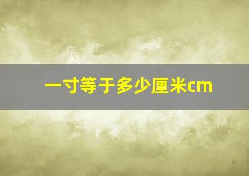 一寸等于多少厘米cm