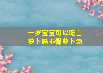 一岁宝宝可以吃白萝卜吗排骨萝卜汤