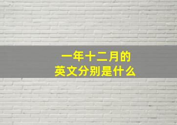 一年十二月的英文分别是什么