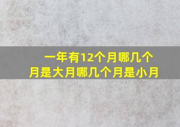 一年有12个月哪几个月是大月哪几个月是小月