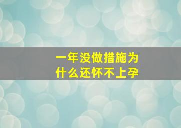 一年没做措施为什么还怀不上孕