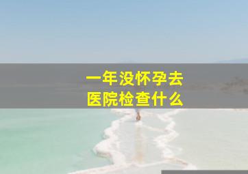 一年没怀孕去医院检查什么