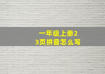 一年级上册23页拼音怎么写