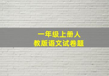 一年级上册人教版语文试卷题