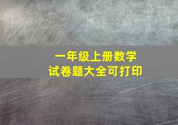 一年级上册数学试卷题大全可打印