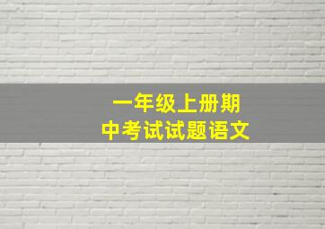 一年级上册期中考试试题语文