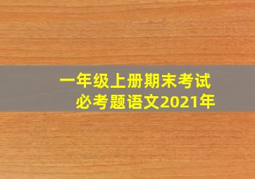 一年级上册期末考试必考题语文2021年