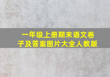 一年级上册期末语文卷子及答案图片大全人教版