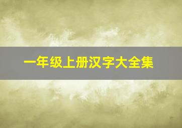 一年级上册汉字大全集