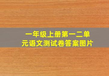 一年级上册第一二单元语文测试卷答案图片