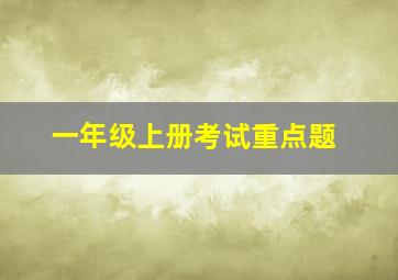 一年级上册考试重点题