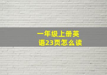 一年级上册英语23页怎么读