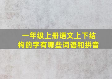 一年级上册语文上下结构的字有哪些词语和拼音