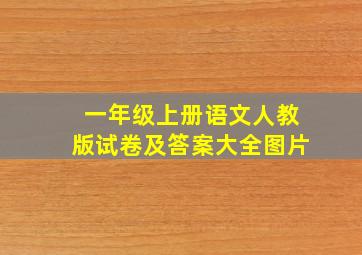 一年级上册语文人教版试卷及答案大全图片