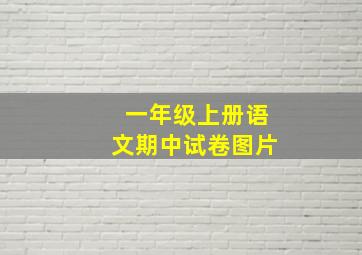 一年级上册语文期中试卷图片