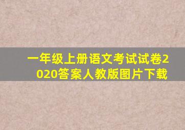 一年级上册语文考试试卷2020答案人教版图片下载