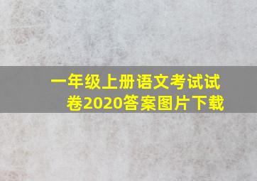 一年级上册语文考试试卷2020答案图片下载