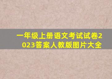 一年级上册语文考试试卷2023答案人教版图片大全