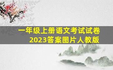 一年级上册语文考试试卷2023答案图片人教版