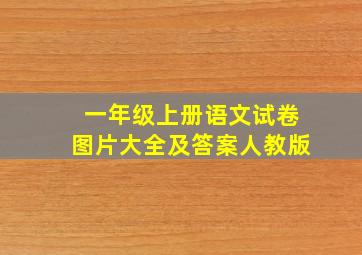 一年级上册语文试卷图片大全及答案人教版