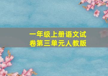 一年级上册语文试卷第三单元人教版