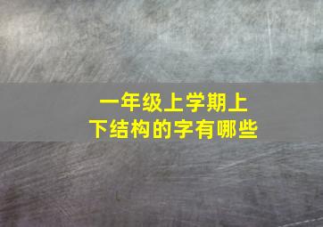 一年级上学期上下结构的字有哪些