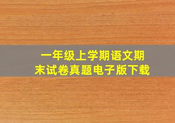 一年级上学期语文期末试卷真题电子版下载