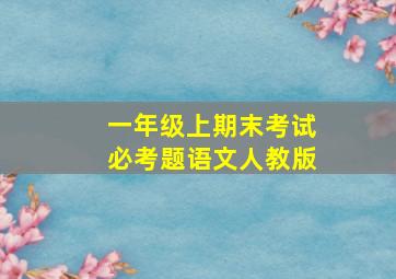 一年级上期末考试必考题语文人教版