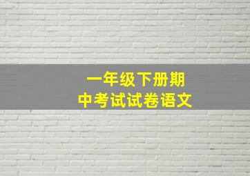 一年级下册期中考试试卷语文