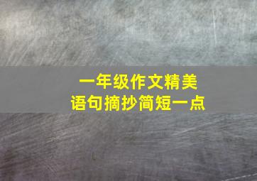 一年级作文精美语句摘抄简短一点