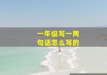 一年级写一两句话怎么写的