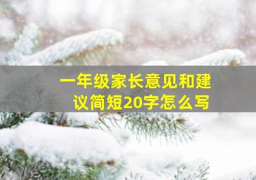 一年级家长意见和建议简短20字怎么写