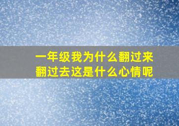 一年级我为什么翻过来翻过去这是什么心情呢