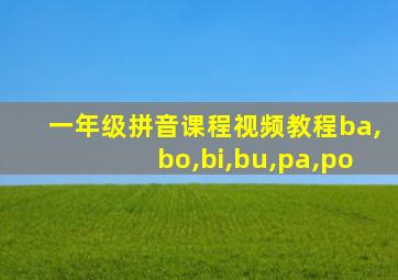 一年级拼音课程视频教程ba,bo,bi,bu,pa,po