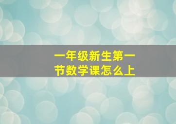 一年级新生第一节数学课怎么上