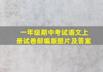 一年级期中考试语文上册试卷部编版图片及答案