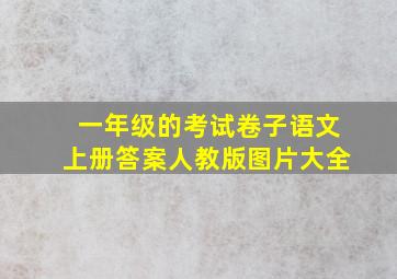 一年级的考试卷子语文上册答案人教版图片大全