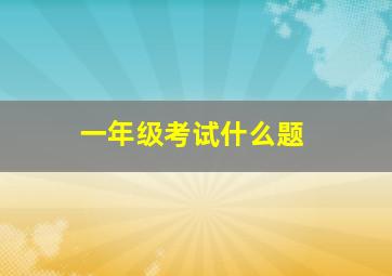 一年级考试什么题