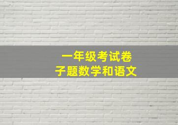 一年级考试卷子题数学和语文