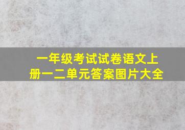 一年级考试试卷语文上册一二单元答案图片大全