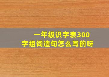 一年级识字表300字组词造句怎么写的呀