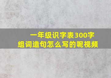 一年级识字表300字组词造句怎么写的呢视频