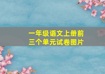 一年级语文上册前三个单元试卷图片