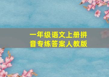 一年级语文上册拼音专练答案人教版