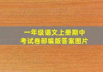 一年级语文上册期中考试卷部编版答案图片